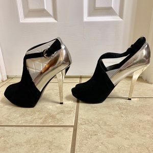 Guess peep toe stiletto heels, size 7.5.